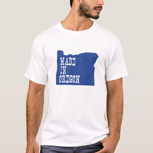 Made in Oregon Oregonian Map Shaped Birth State T-shirt (Voorkant)
