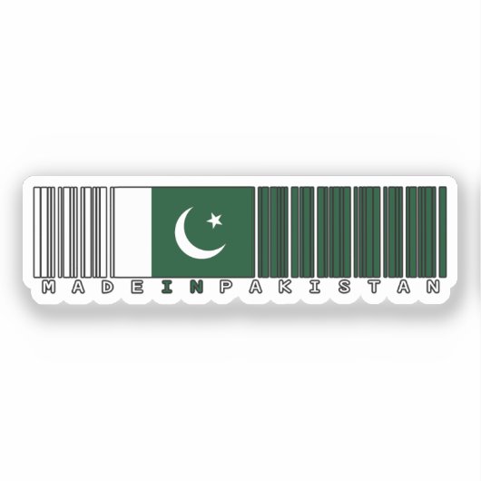 Made in Pakistan Barcode Flag Design Sticker (Voorkant)