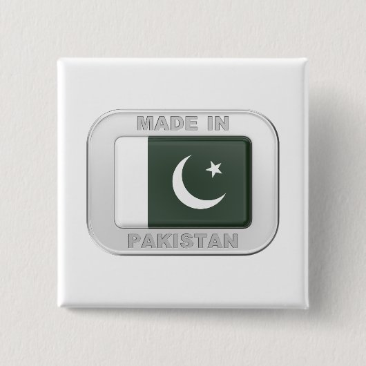 Made in Pakistan Vierkante Button 5,1 Cm (Voorkant)