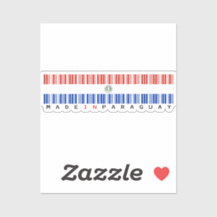 Made in Paraguay Streepjescode Vlag Sticker