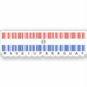 Made in Paraguay Streepjescode Vlag Sticker (Voorkant)
