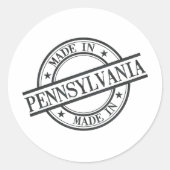 Made in Pennsylvania Stamp Style Symbol Black Ronde Sticker (Voorkant)
