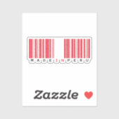 Made in Peru Streepjescode Vlag Sticker (Vel)