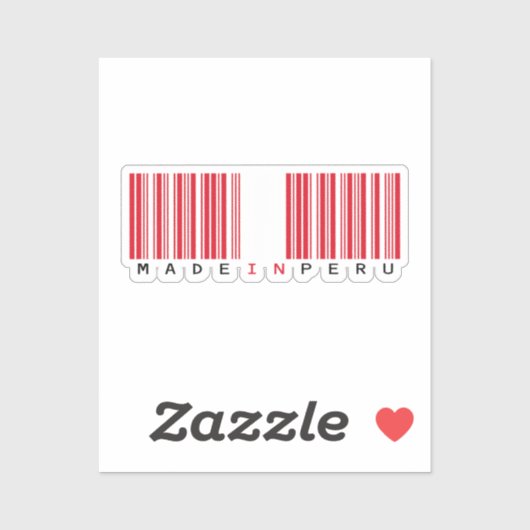 Made in Peru Streepjescode Vlag Sticker (Vel)
