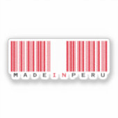 Made in Peru Streepjescode Vlag Sticker (Voorkant)