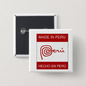 Made in Peru Vierkante Button 5,1 Cm (Voorkant /achterkant)