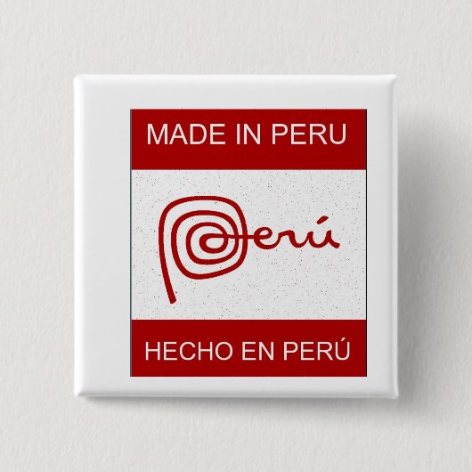 Made in Peru Vierkante Button 5,1 Cm (Voorkant)