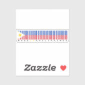 Made in Philippines Barcode Flag Design Sticker (Vel)