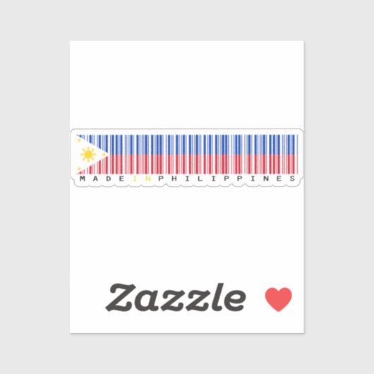 Made in Philippines Barcode Flag Design Sticker (Vel)