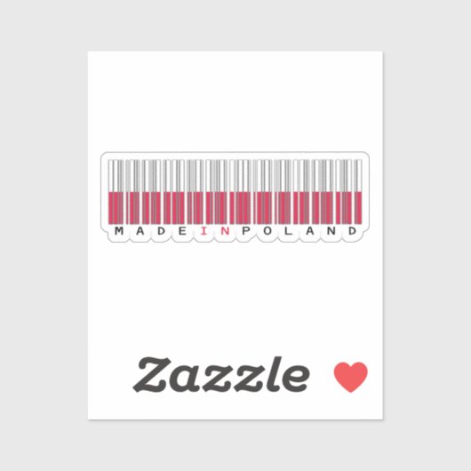 Made in Poland Barcode Flag Sticker (Vel)