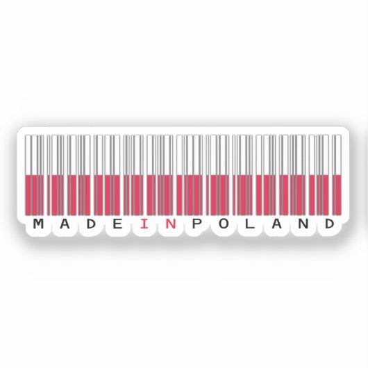 Made in Poland Barcode Flag Sticker (Voorkant)