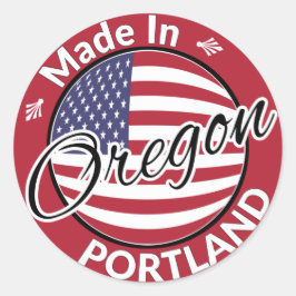 Made in Portland Oregon USA Ronde Sticker