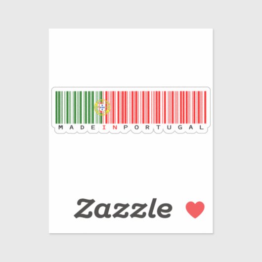 Made in Portugal Barcode Flag Sticker (Vel)