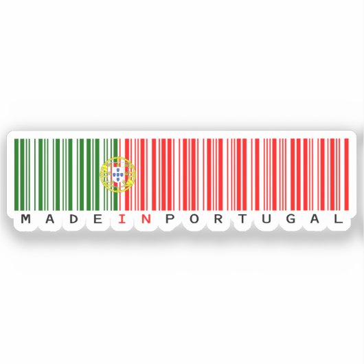 Made in Portugal Barcode Flag Sticker (Voorkant)