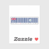 Made in Queensland Barcode Flag Sticker (Vel)