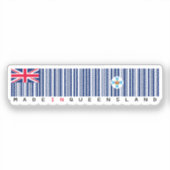 Made in Queensland Barcode Flag Sticker (Voorkant)