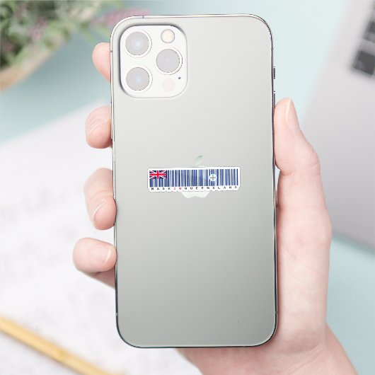 Made in Queensland Barcode Vlagsticker Sticker (Telefoon)