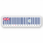 Made in Queensland Barcode Vlagsticker Sticker (Voorkant)