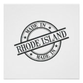 Made in Rhode Island Stamp Style Symbol Black Poster (Voorkant)