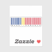 Made in Romania Barcode Flag Sticker (Vel)