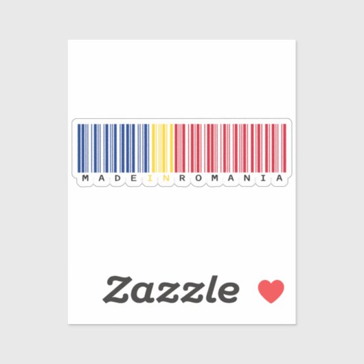 Made in Romania Barcode Flag Sticker (Vel)