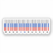 Made in Rusland Barcode Vlag Sticker (Voorkant)