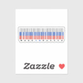 Made in Russia Barcode Flag Sticker (Vel)
