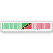 Made in Saint Kitts and Nevis Barcode Flag Sticker (Voorkant)
