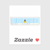 Made in Saint Lucia Barcode Flag Sticker (Vel)