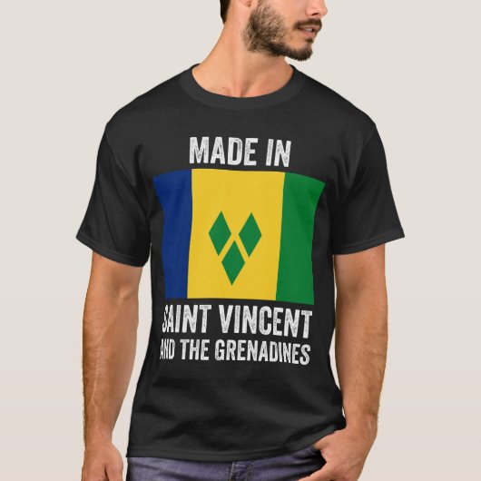 Made in Saint Vincent en de Grenadines // Vlag T-shirt (Voorkant)