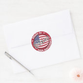 Made in San Antonio Texas United States Flag Ronde Sticker (Envelop)