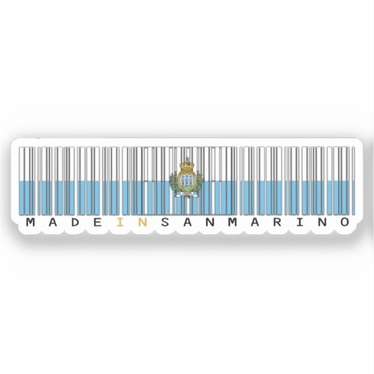 Made in San Marino Barcode Flag Sticker (Voorkant)
