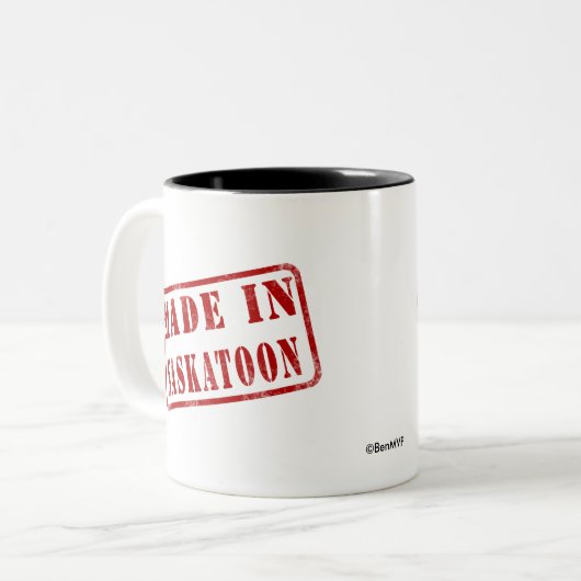 Made in Saskatoon Tweekleurige Koffiemok (Voorkant links)