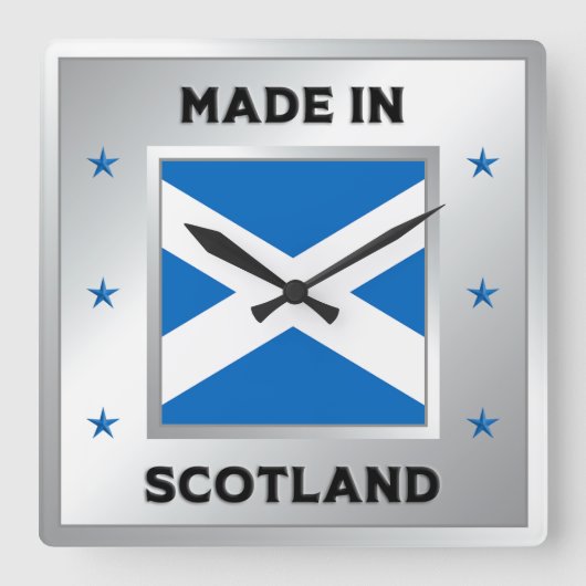 Made in Schotland Vierkante Klok (Voorkant)