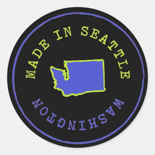 Made in Seattle Stamp Ronde Sticker (Voorkant)