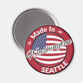 Made in Seattle Washington Vlag VS Magneet (Voorkant / Achterkant)