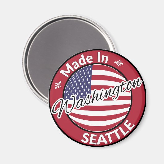 Made in Seattle Washington Vlag VS Magneet (Voorkant / Achterkant)