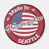 Made in Seattle Washington Vlag VS Magneet (Voorkant)