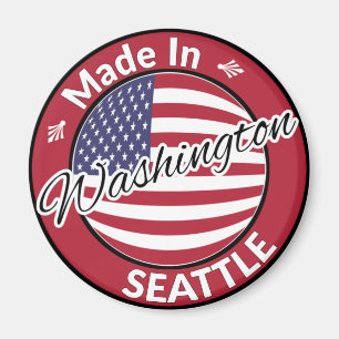 Made in Seattle Washington Vlag VS Magneet