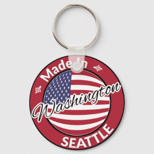 Made in Seattle Washington Vlag VS Sleutelhanger
