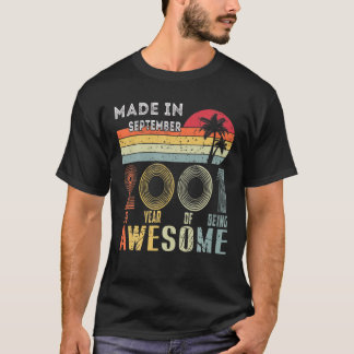 Made in september 2001 20e verjaardag 20 jaar oud t-shirt
