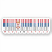 Made in Serbia Barcode Flag Sticker (Voorkant)