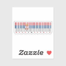 Made in Servië Barcode Vlag Sticker
