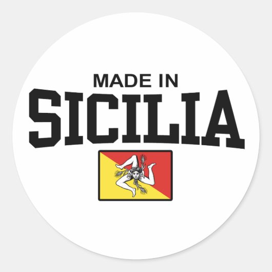 Made in Sicilia Ronde Sticker (Voorkant)