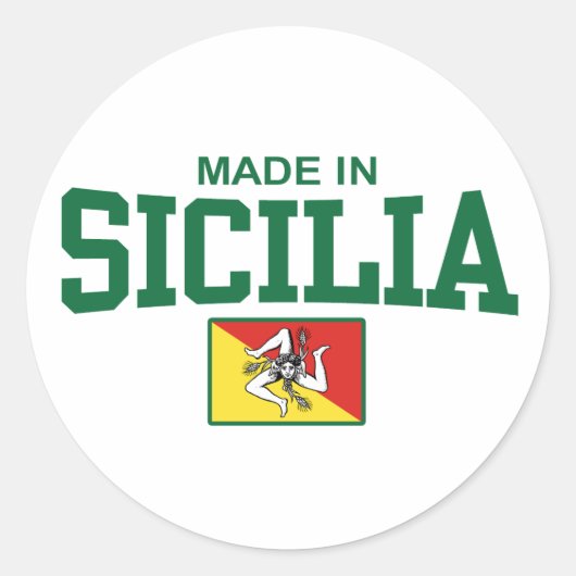 Made in Sicilia Ronde Sticker (Voorkant)