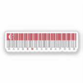 Made in Singapore Barcode Flag Design Sticker (Voorkant)