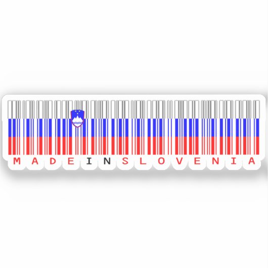 Made in Slovenia Barcode Flag Sticker (Voorkant)