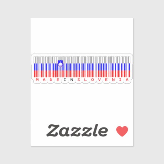 Made in Slovenië Streepjescode Vlag Sticker (Vel)