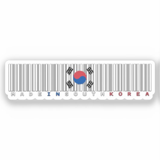 Made in South Korea Barcode Flag Design Sticker (Voorkant)