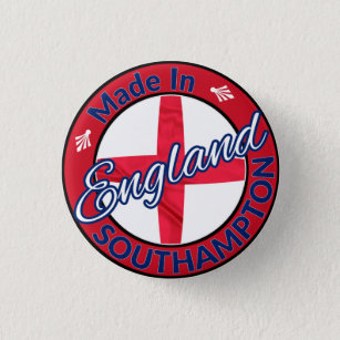 Made in Southampton England St George Flag Ronde Button 3,2 Cm